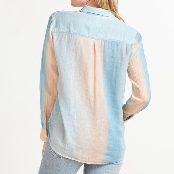 Rails Charli Sunset Gradient Button Down Shirt Linen Blend Long Sleeve size XS - Picture 2 of 8